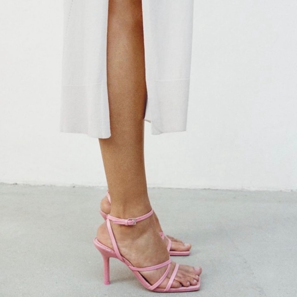 Zara | Pink Square Toe Heels
